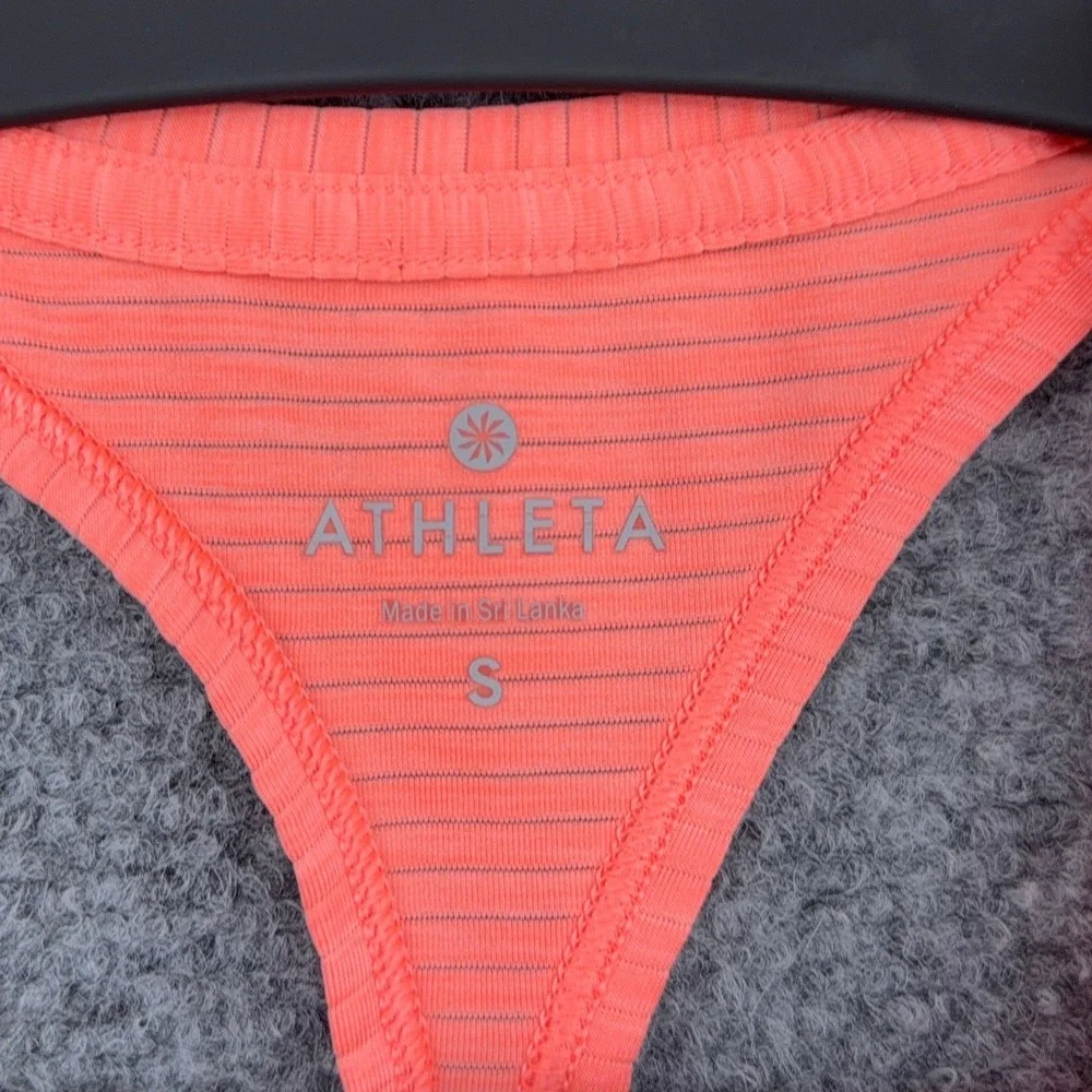 Athleta Racerback Tank Top Womens S Polyester Spandex Coral Striped